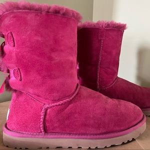 UGG Fuchsia Bailey Bow Ankle Boots